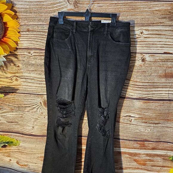 SO black distressed jeans women's 13 flare NWT - Picture 1 of 6